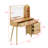 Vintage Dressing Table with Lighted Mirror, Rattan Design Drawers & Storage Shelf-1706033391