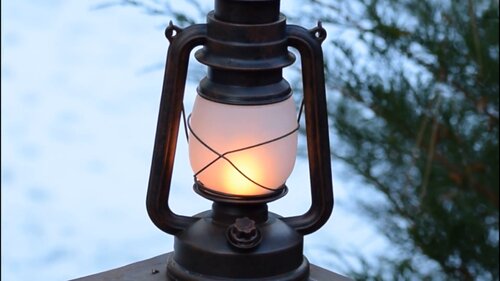 HoogaLife 10'' Battery Powered Integrated LED Color Changing Outdoor Lantern  & Reviews