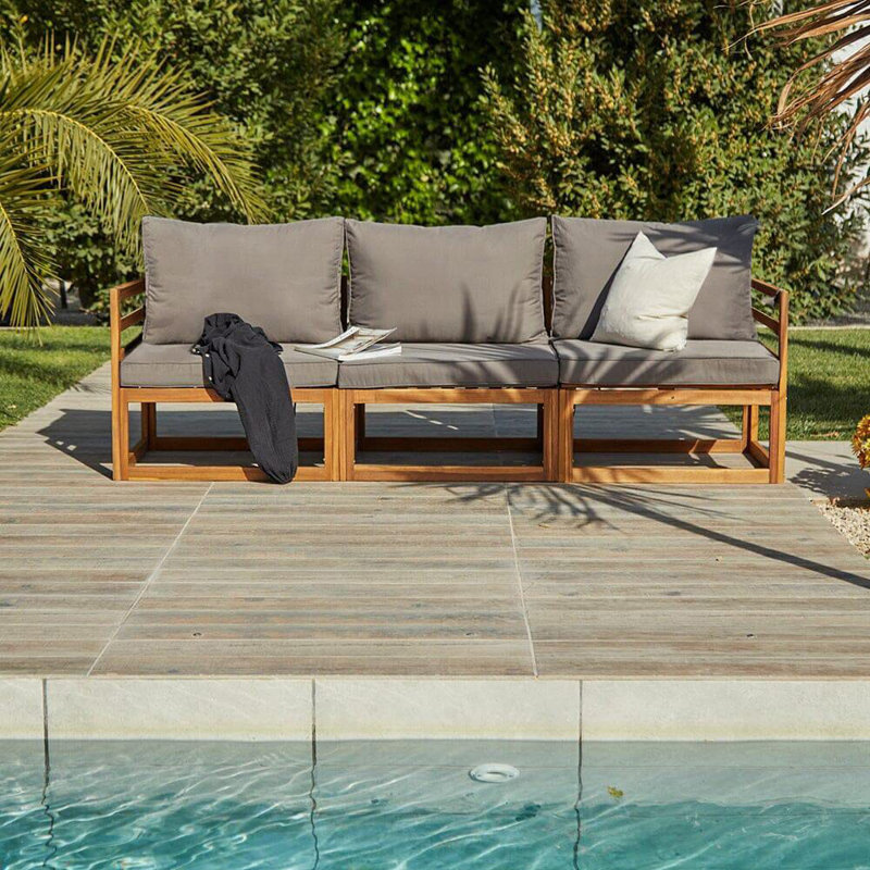 Rimasha 3 Seater Wooden Garden Sofa Set
