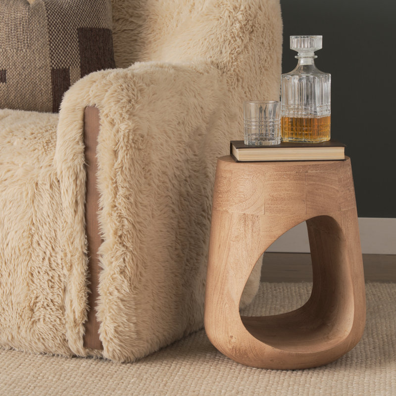 Table d'appoint sculptée Cove, Marron clair