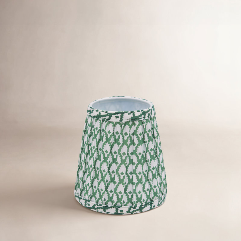 Abat-jour rigide avec abat-jour flamme et applique Empire, Vert/blanc