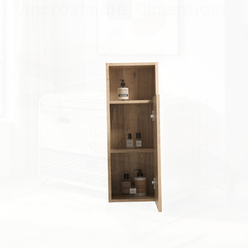 Armoire latérale flottante pour salle de bain en chêne brut, fixation murale pour petits espaces, assemblage facile, solution de rangement durable et élégante