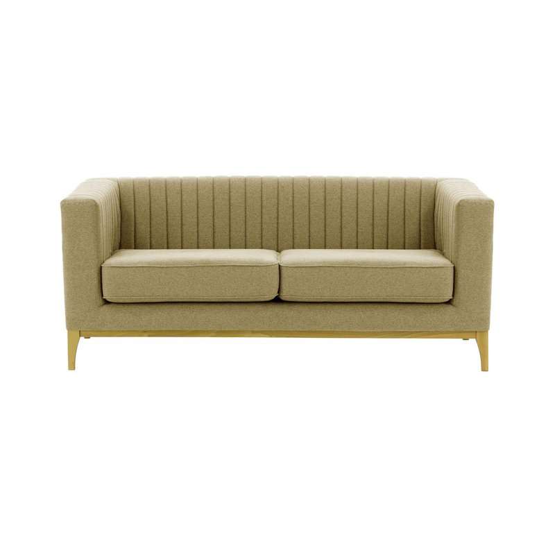 Antowine 2 Seater Sofa, Dark Beige Polyester