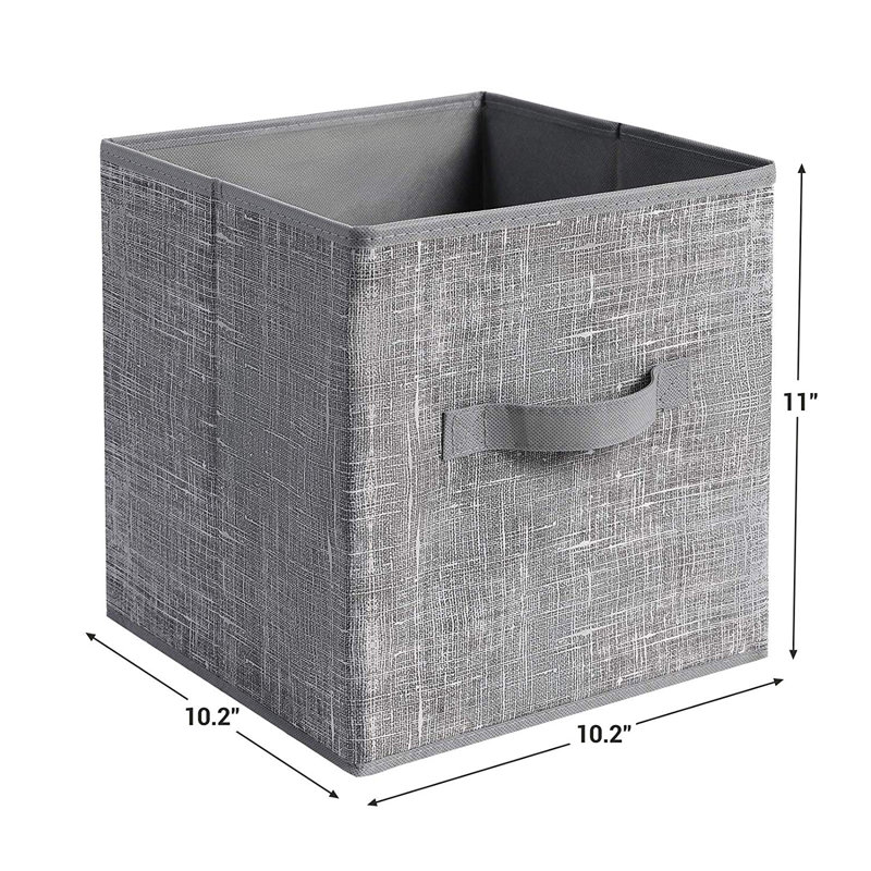 Ensemble de bacs pliables en tissu, Gris chiné
