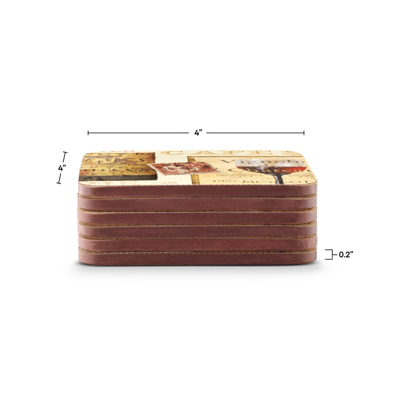 Sous-verres Pimpernel French Cellar 4 po x 4 po