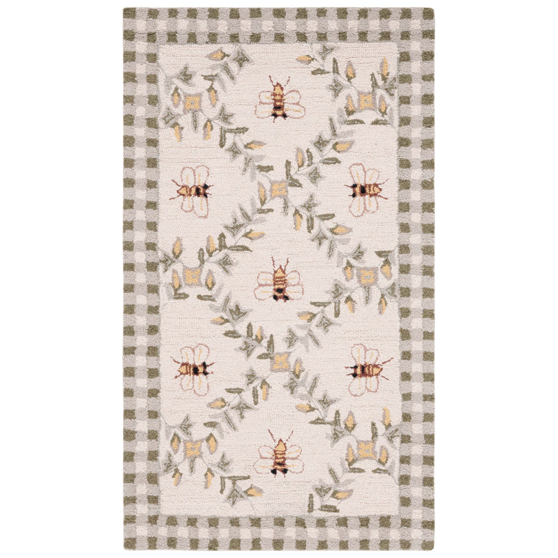 Elara Floral Handmade Wool Area Rug, Rectangle 2'9" x 4'9"