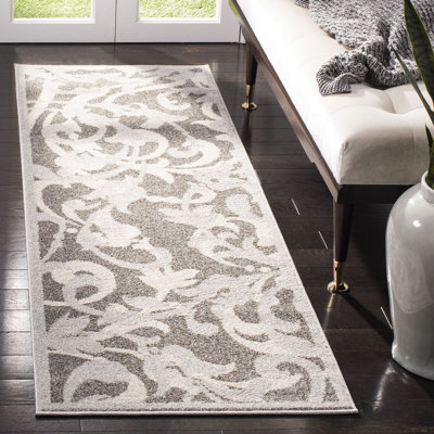 Ammundsen Floral Grey/Light Grey Area Rug