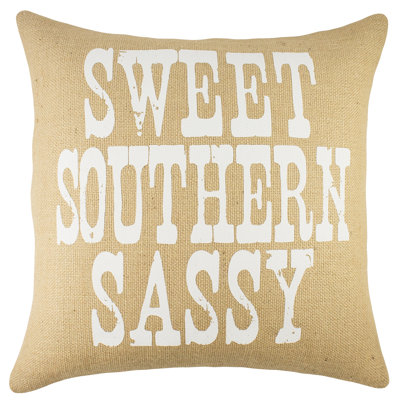 Sweet Southern Sassy Burlap Throw Pillow
