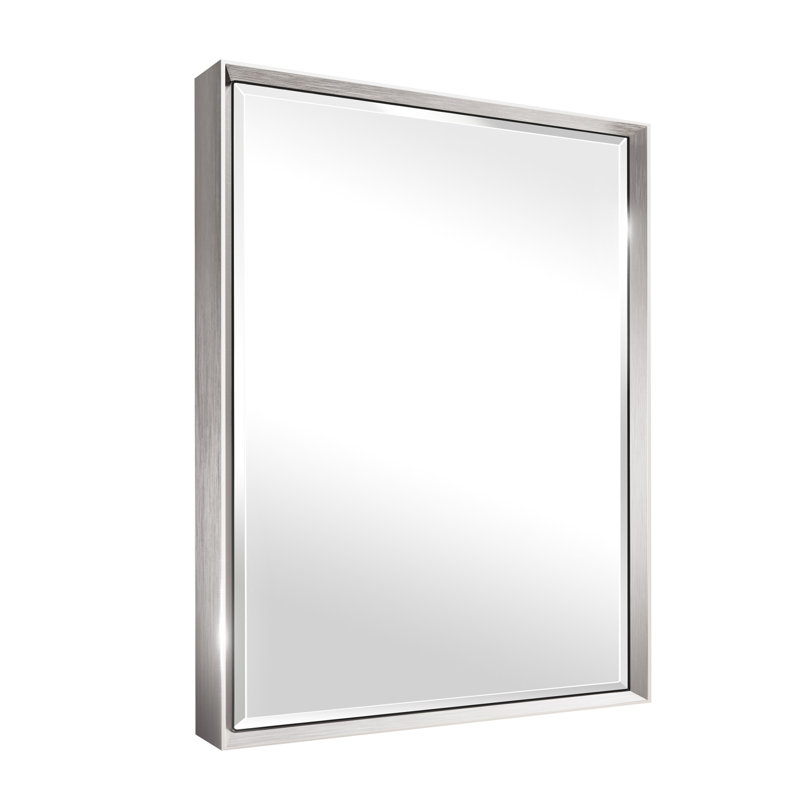 Miroir de salle de bain Lohoski, Argent argent, 32 po x 24 po