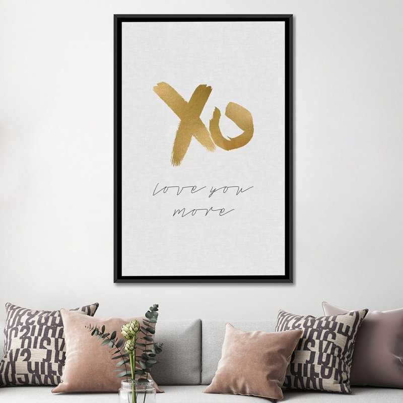 «Love You More», impression sur toile, H 48 po x l 32 po x P 1,5 po, Toile avec cadre noir, Pas de tapis