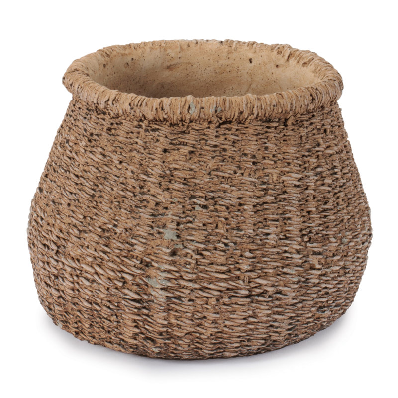 Vase en ciment tressé tressé 6 po
