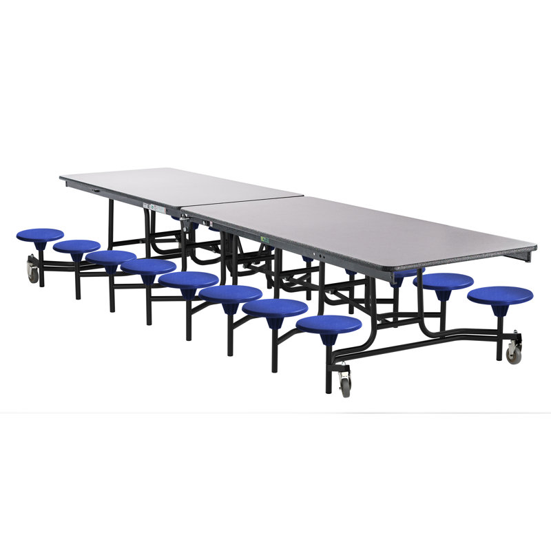 Table de cafétéria rectangulaire 145" x 59", Bleu