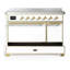 Majestic III Series 48 Inch Induction Range with 6 Induction Elements in Antique White (Chrome Trim)-1345769254-1345769248