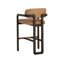 Madrone Upholstered Stool with Solid Wood Frame-1539613470