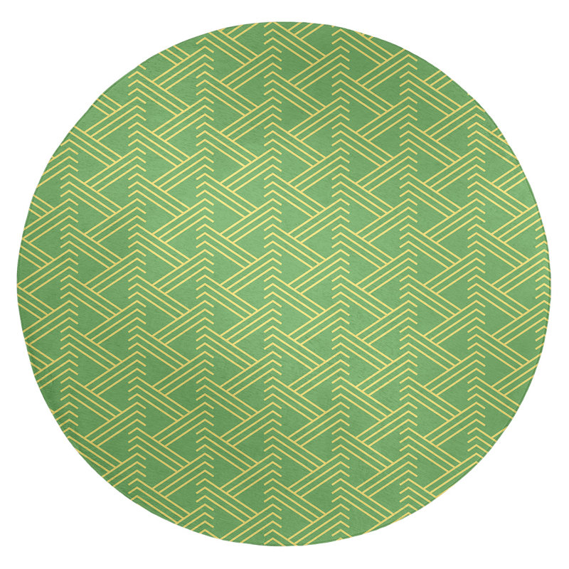 Chenille Geometric Indoor Rug, Round 5'