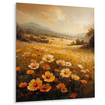 Or jaune jaune vert Sunlit Meadow II - Buttercups, art mural