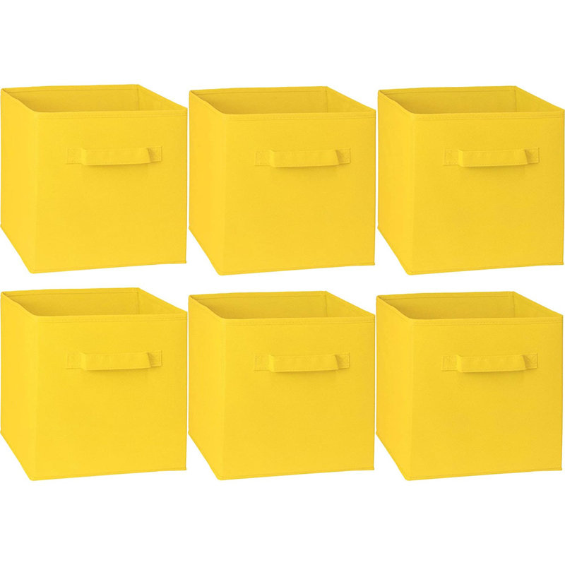 Ivy Bronx Fabric Decorative Bin, Yellow