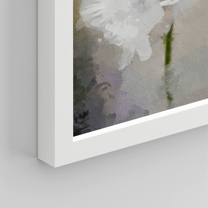 «Grunge Paint Stroke Garden Daisy Petals», reproduction d'art botanique encadrée sur papier, H 10 po x l 8 po x P 0,75 po