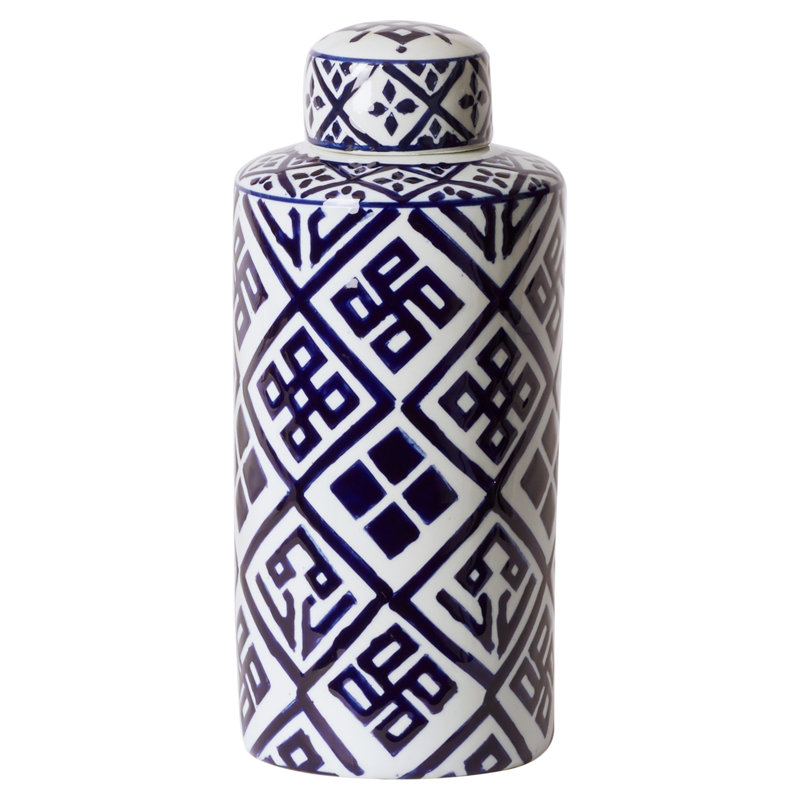 Anamar Ceramic Table Vase, 13.8" H x 6.3" W x 6.3" D