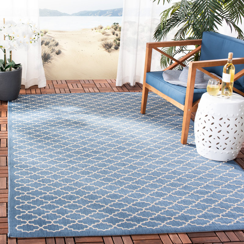 Tapis d'intérieur / extérieur à motif géométrique Herefordshire Performance, Rectangle 4 pi x 5 pi 7 po