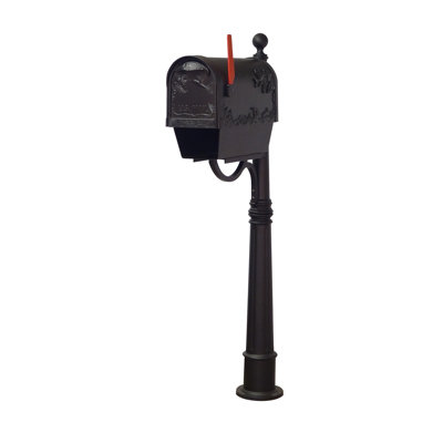 Hummingbird Aluminum Post Mounted Mailbox with Magnetic Closure