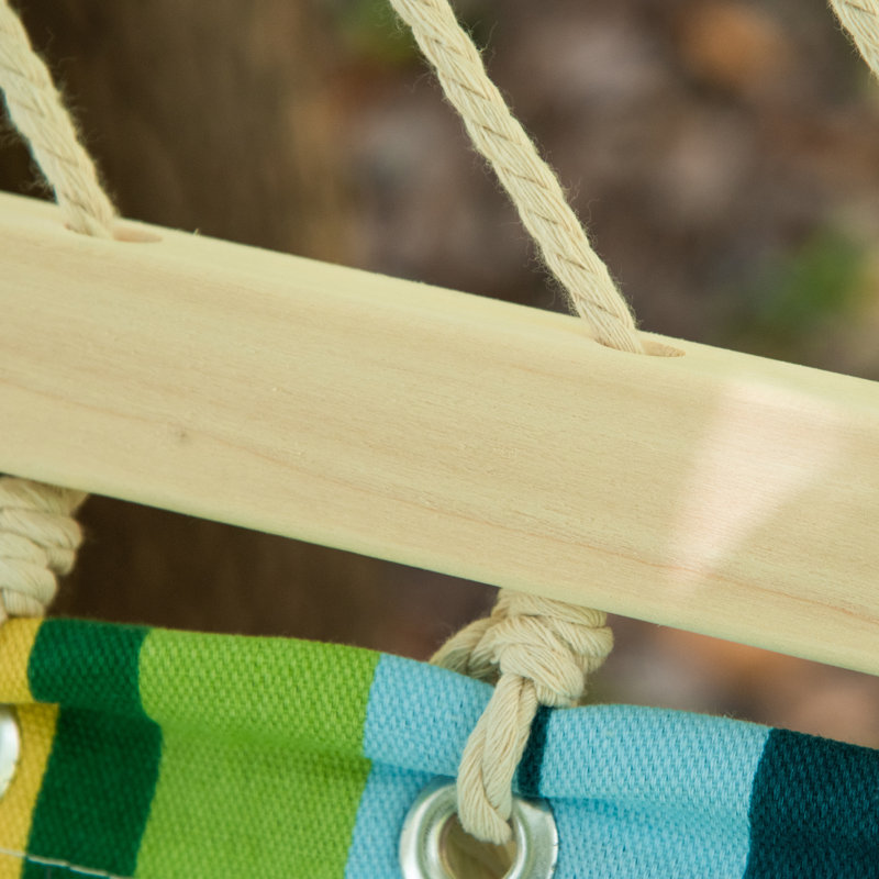 Brunk Double Camping Hammock, Green/Blue/White/Yellow, 55" H x 157" L x 55" W