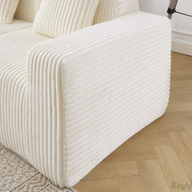 Donne Modern Minimalist Modular Sectional Sofa, L-Shape Upholstered Cloud Couch With Deep Seats, Right Facing Chaise For Living Room