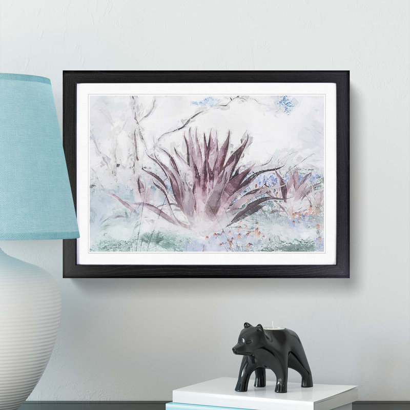 Wild Aloe Vera Succulent in Abstract - Picture Frame Graphic Art Print, Black, 60cm H x 91cm W x 2cm D