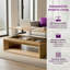 Table basse en bois massif Ã  plateau relevable avec tablette de rangement et compartiment dissimulÃ©, table d'appoint moderne plaquÃ©e Ã  hauteur rÃ©glable pour le salon d'un appartement-1207740405