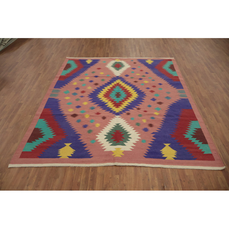 Tapis turc à motif géométrique kilim 8 x 10