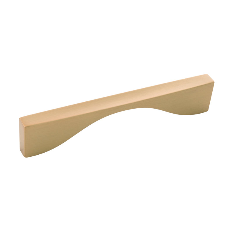 Channel Collection Handle Pull - Cabinet Pull - Contemporary Hardware for Drawers & Cabinets, Brushed Golden Brass, 5 1/16"
