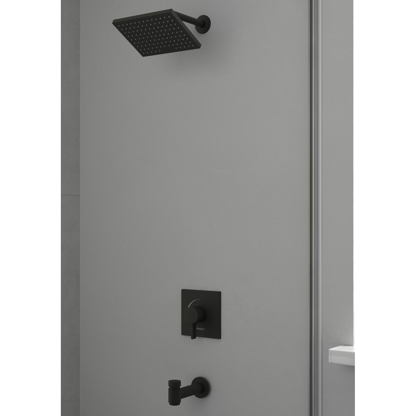 Talis S Wall-Mounted Tub Spout with Diverter, Matte Black