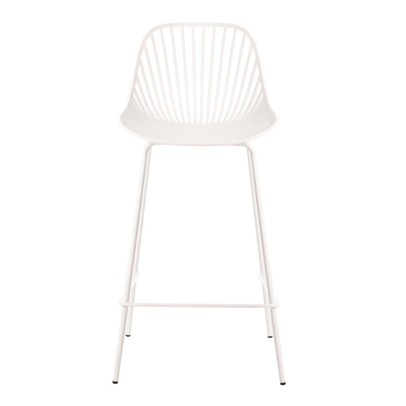 Kaytlyn Counter Stool with Metal Frame, White