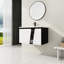 Meuble-lavabo mural flottant 32 po avec lavabo simple et porte d'armoire à fermeture en douceur 32 po-942223829