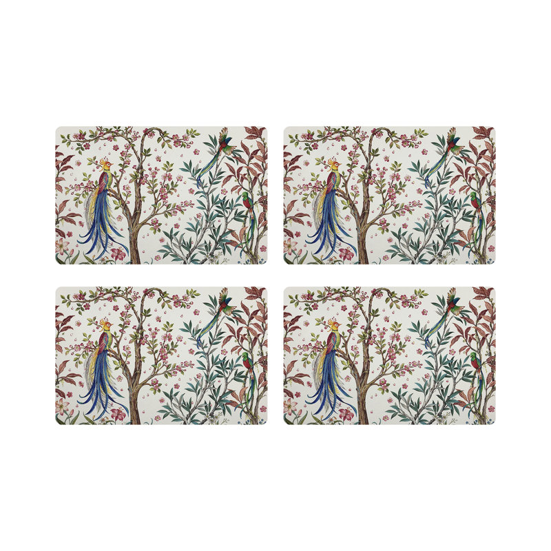 Resplendent Quesal Prism Pebble 17.5" Vinyl Placemat, White