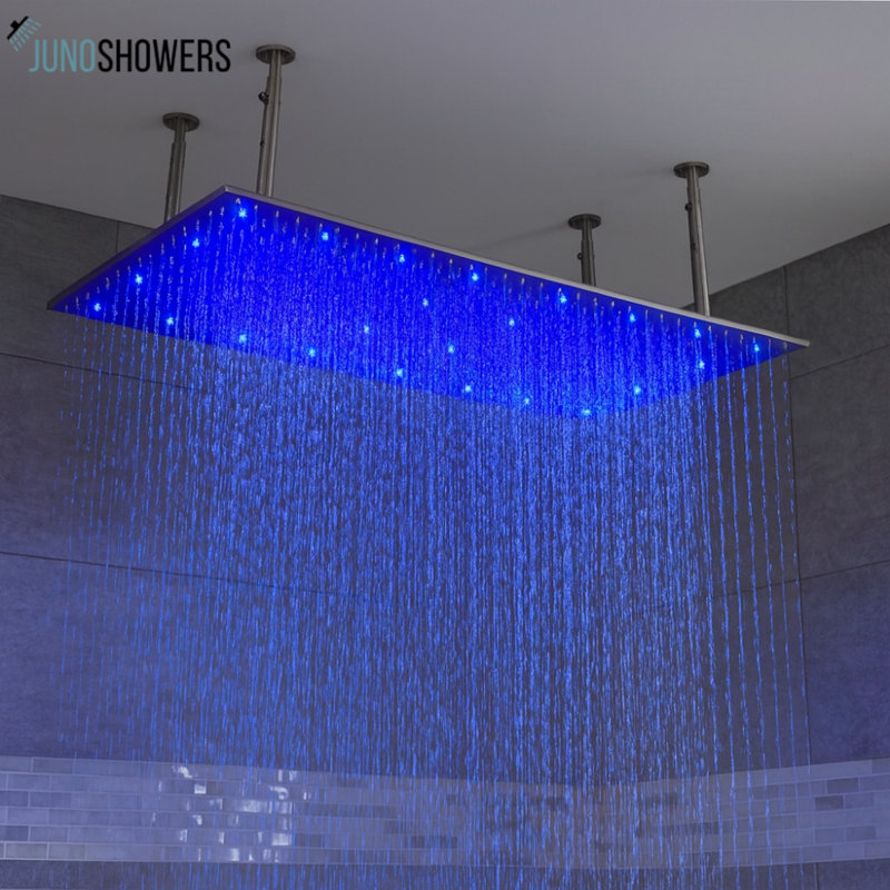 Juno 20" x 40" Oil Rubbed Bronze Rectangular Ceiling Mount LED Rain Shower Head