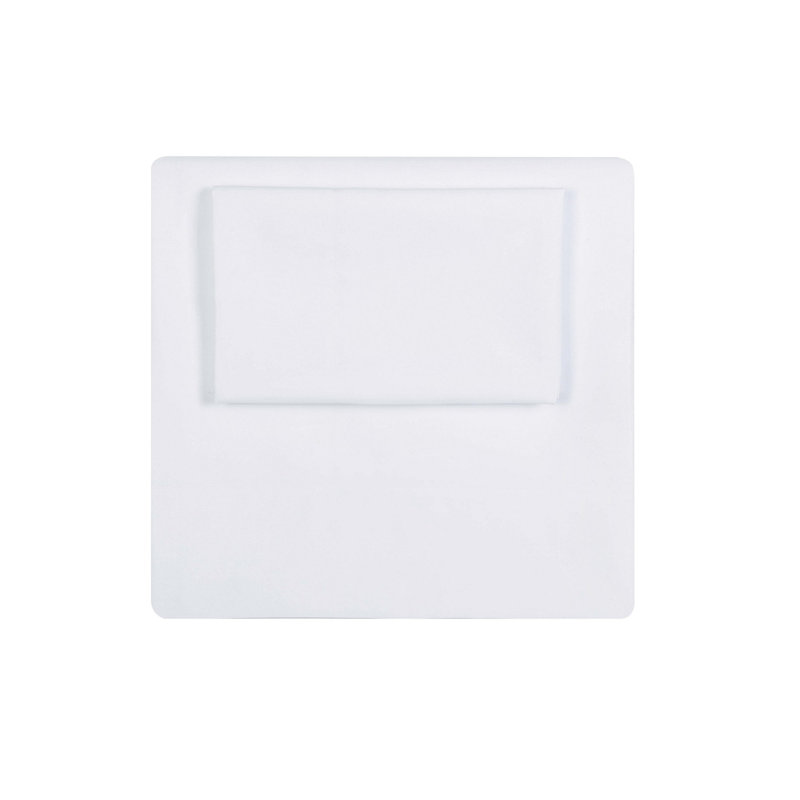 Everyday Microfiber Standard Solid Colour Sheet Set, Twin Sheet Set comes with one Pillowcases, White