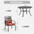 4 - Person Round Outdoor Dining Set With Cushions & Lumbar Support Pillows-1627903330