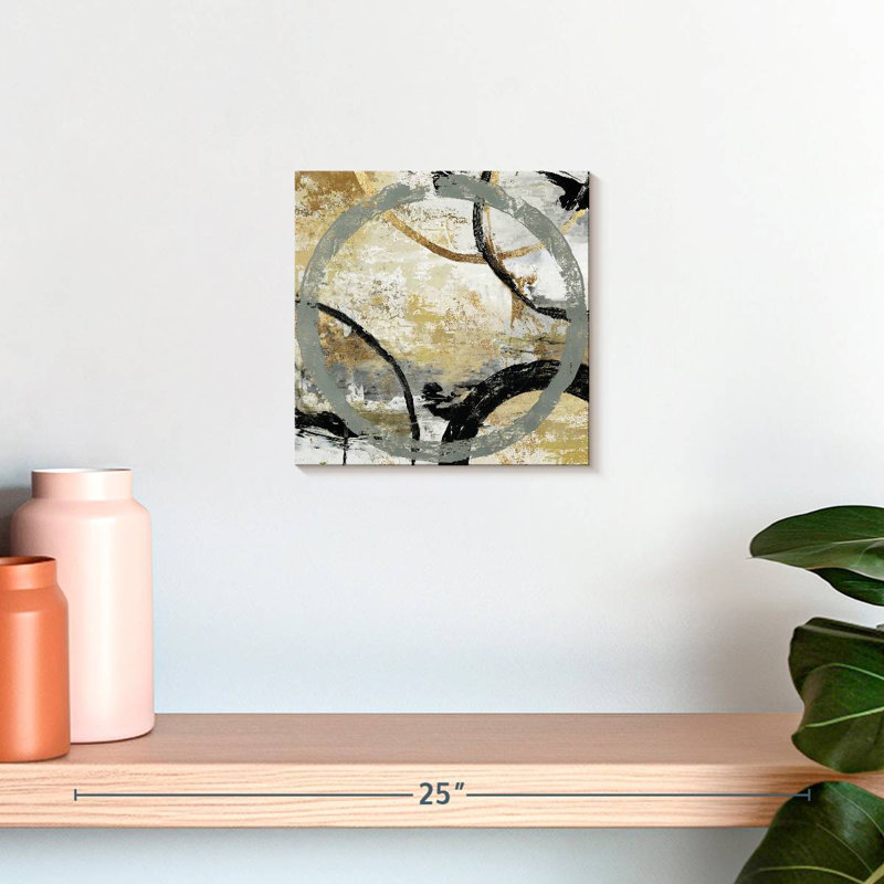 Avery Gold And Black Rings, 10" H x 10" W