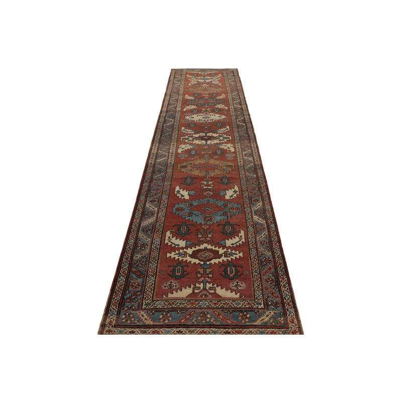 Antique One-of-a-Kind 3'5X14'10 Hand Knotted Area Rug