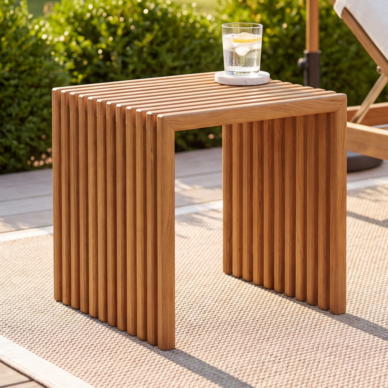 Knightly 18'' Teak Outdoor Side Table