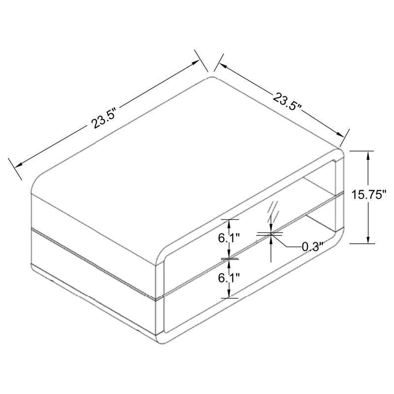 Drumskea Square 2-shelf End Table