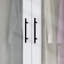 Armoire-penderie 4 portes avec tiroirs, blanc
