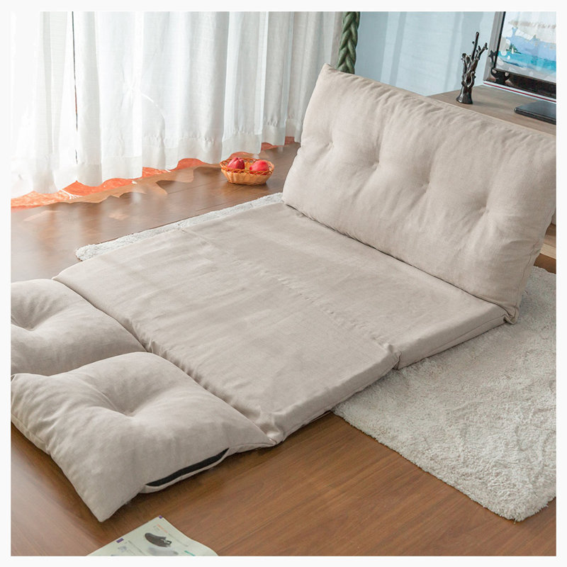 Canapé convertible Koenig, 100 % polyester beige, L 76,78 po x l 39,37 po x H 23,62 po