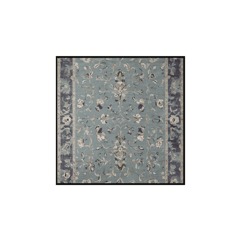 Tapis gris lavable à la machine, Carré 6 pi