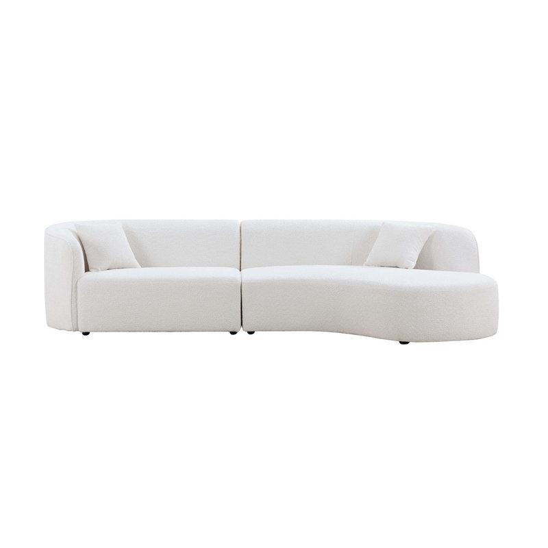 Ensemble de canapé courbé avec méridienne 2 pièces Upholstery