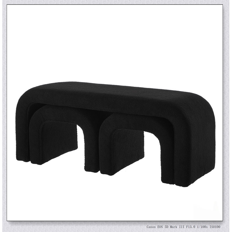 Ensemble de 3 tabourets de banc et de repose-pieds modernes en forme de U pour l'entrée, la chambre à coucher et le salon, parfait pour les sièges supplémentaires et les repose-pieds