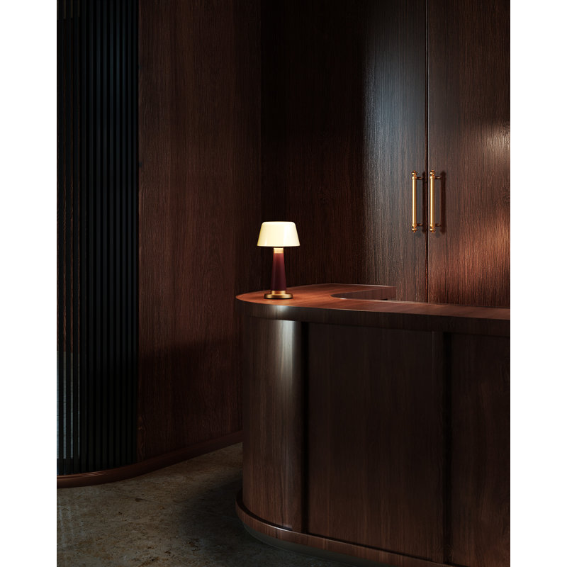 Clemence 11-in Red dimmable LED Table Lamp, Red