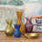 Various Debossed Glass Bud Vases