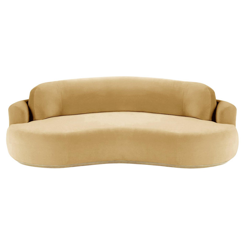 Canapé Nless, Velours Vain Plantain, H 31 po x l 110 po x P 52 po, Naturel